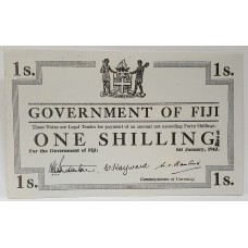 FIJI 1942 . ONE 1 SHILLING . SPECIMEN BANKNOTE